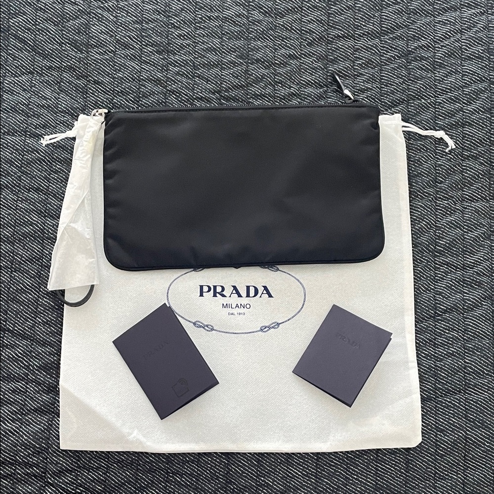Prada Black Nylon and Leather Wristlet - Picture 9 of 11